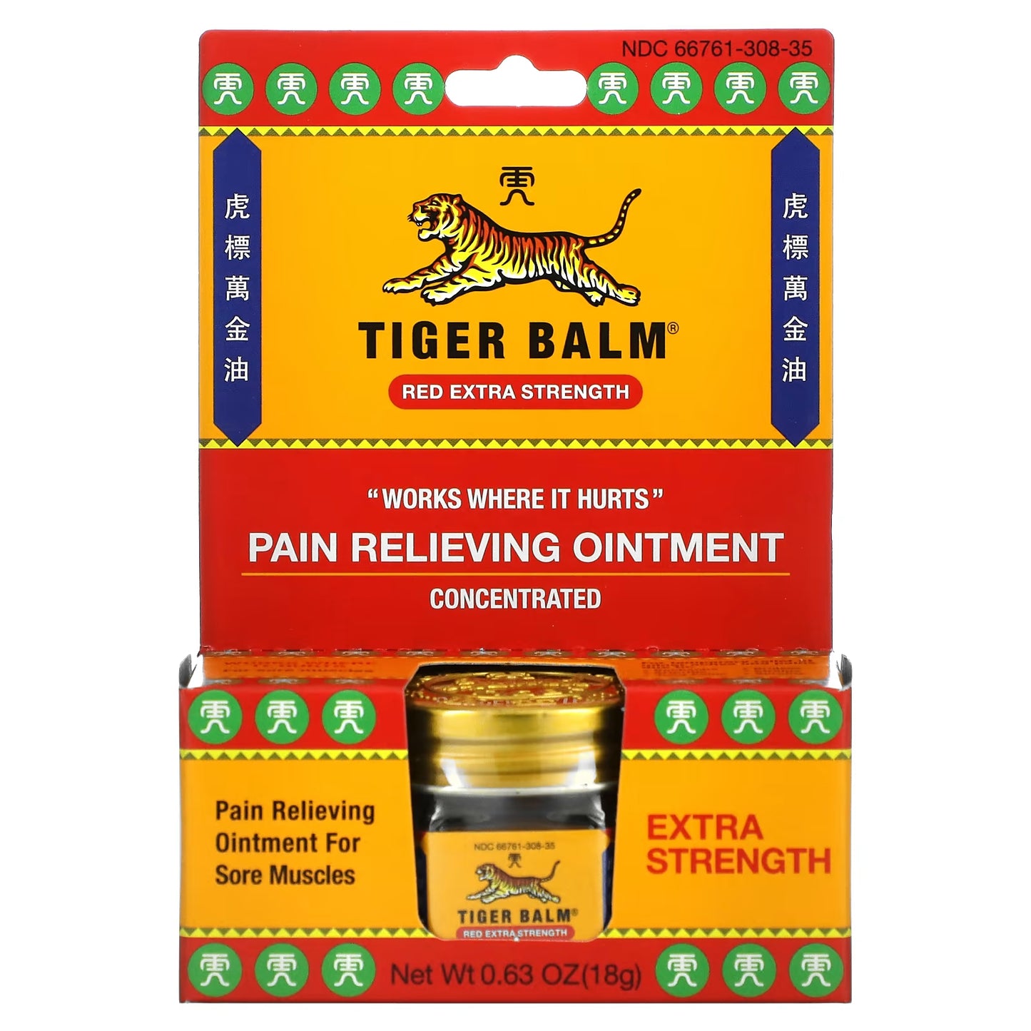 Tiger Balm  Ungüento Para El Dolor Original Red Strong Utiliza 18 G