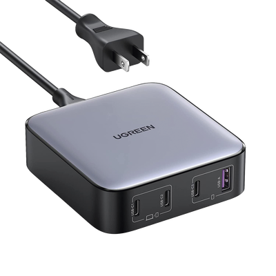 Ugreen Nexode 100w Gan Cargador Usb C, Cargador Multiple Con 4 Puertos, Pd/pps Carga Rápida Con 2m C