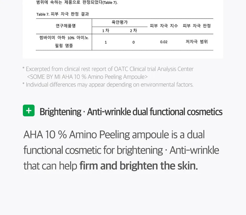 Some By Mi Aha 10% Amino Peeling Ampoule Momento De Aplicación Noche Tipo De Piel Mixta